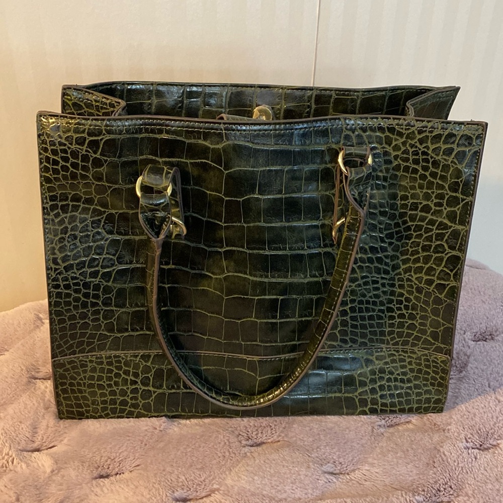 Faux croc tote